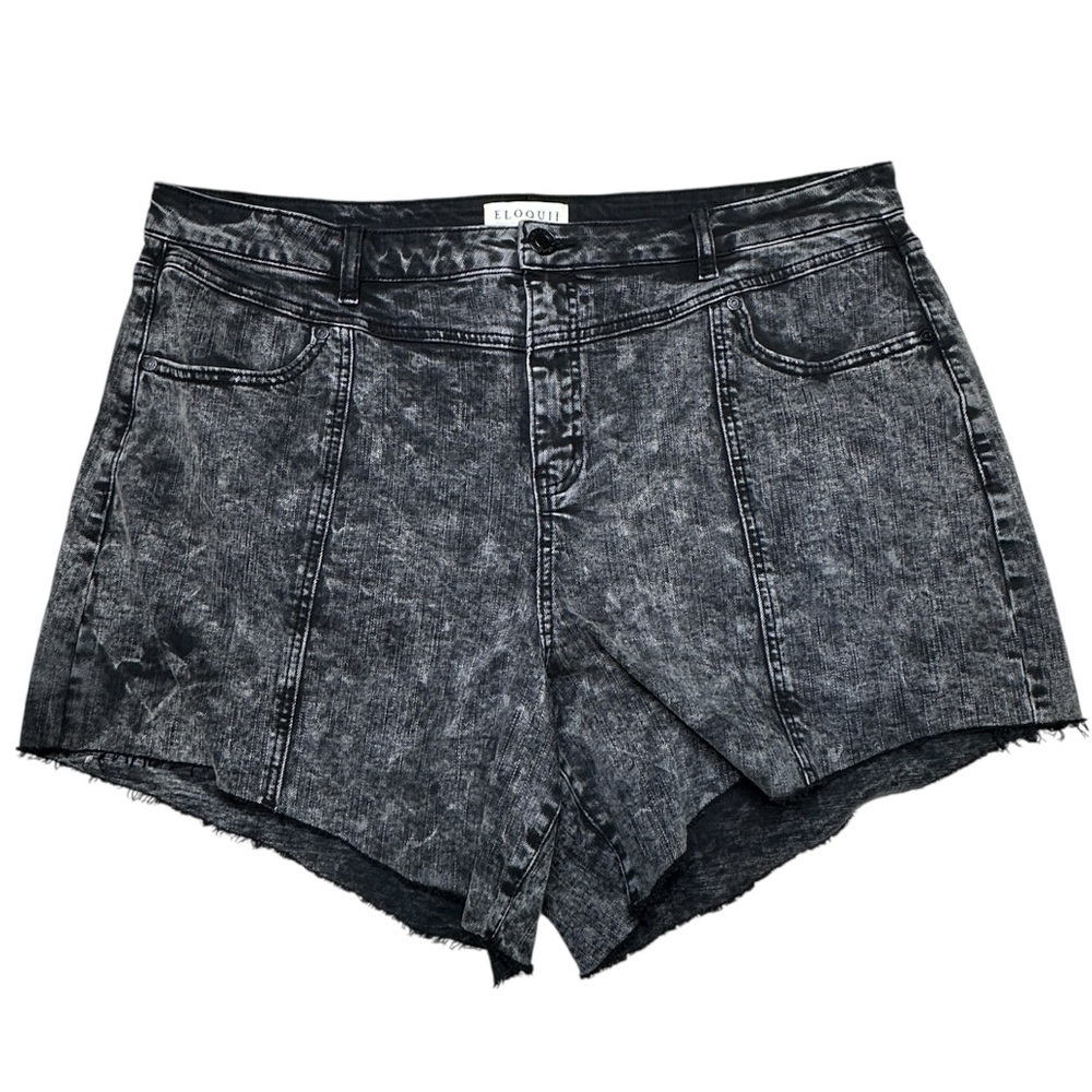 Eloquii black cut off jean shorts 16